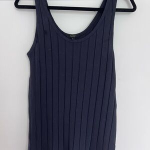 Massimo Dutti Dark Blue Ribbed Tank Top